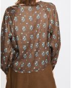 Blouse imprimée fleurs multicolore