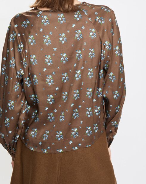 Blouse imprimée fleurs multicolore