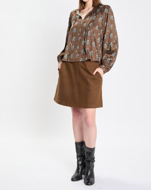 Blouse imprimée fleurs multicolore