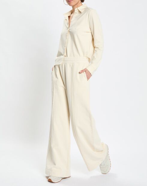 Pantalon large en Molleton écru