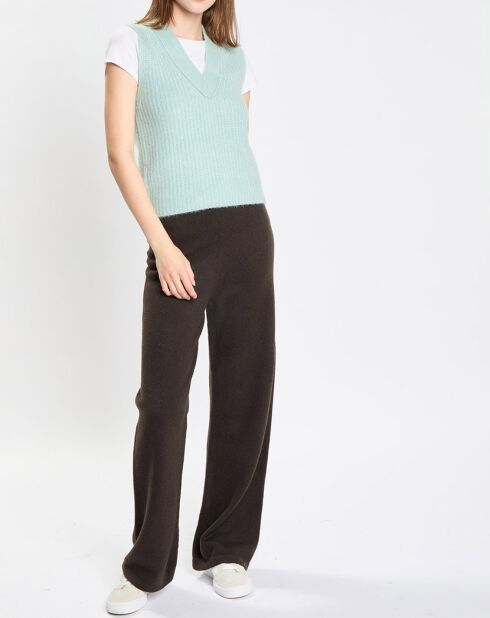 Pull sans manches en Laine & Alpaga mélangés bleu clair