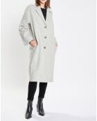 Manteau en Laine mélangée 3 boutons gris