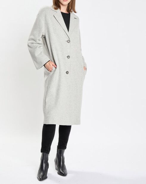 Manteau en Laine mélangée 3 boutons gris