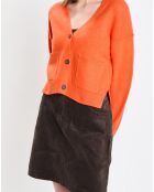Cardigan en Laine mélangée orange