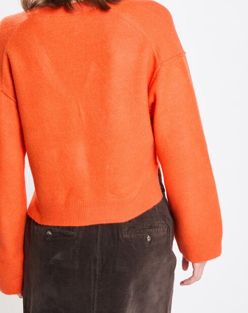 Cardigan en Laine mélangée orange