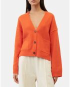 Cardigan en Laine mélangée orange