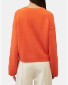 Cardigan en Laine mélangée orange