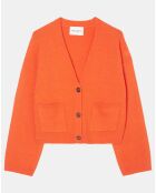 Cardigan en Laine mélangée orange