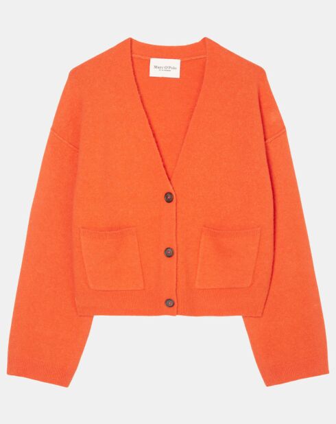 Cardigan en Laine mélangée orange