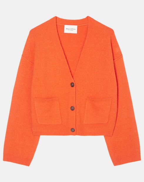 Cardigan en Laine mélangée orange
