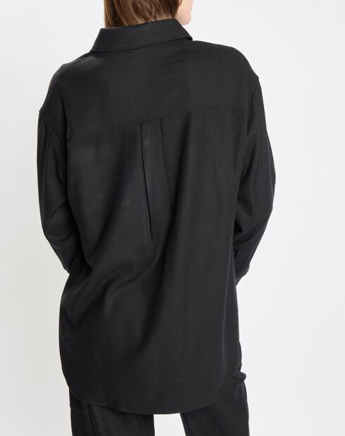 Surchemise en Laine mélangée noire