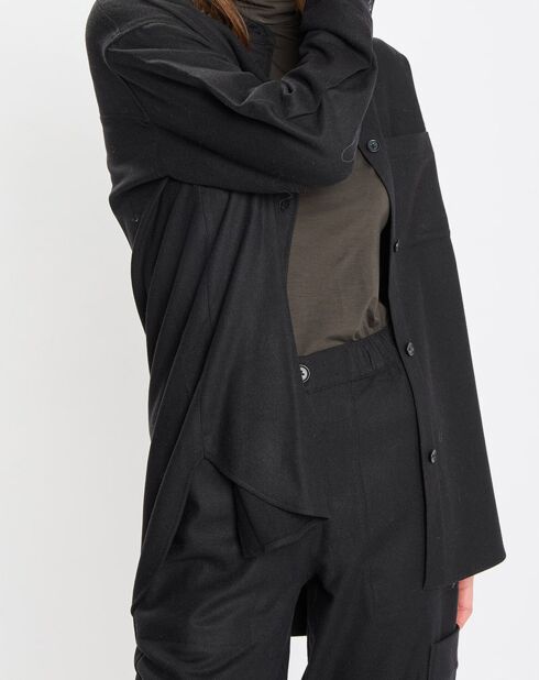 Surchemise en Laine mélangée noire