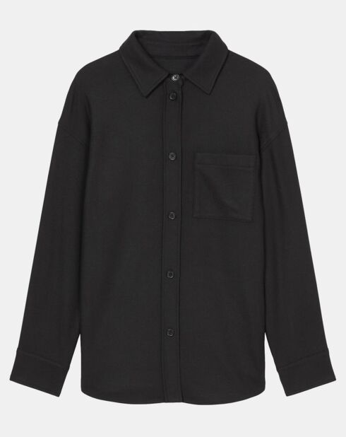 Surchemise en Laine mélangée noire