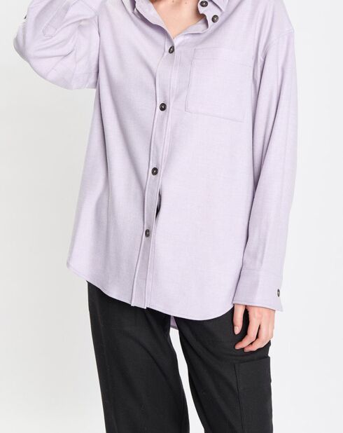 Surchemise en Laine mélangée violet clair