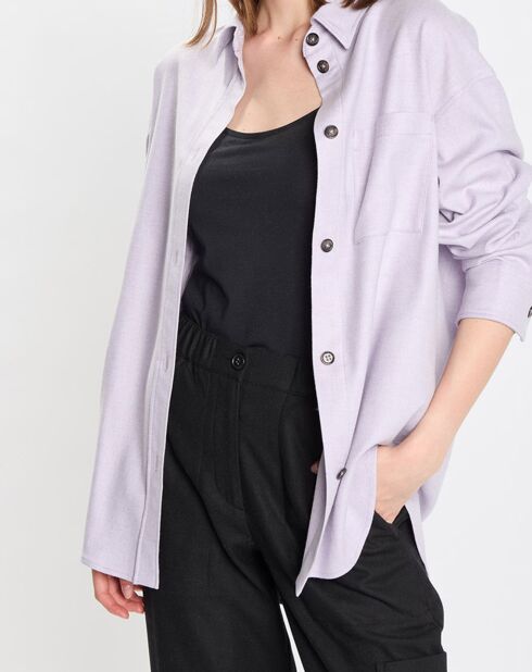 Surchemise en Laine mélangée violet clair