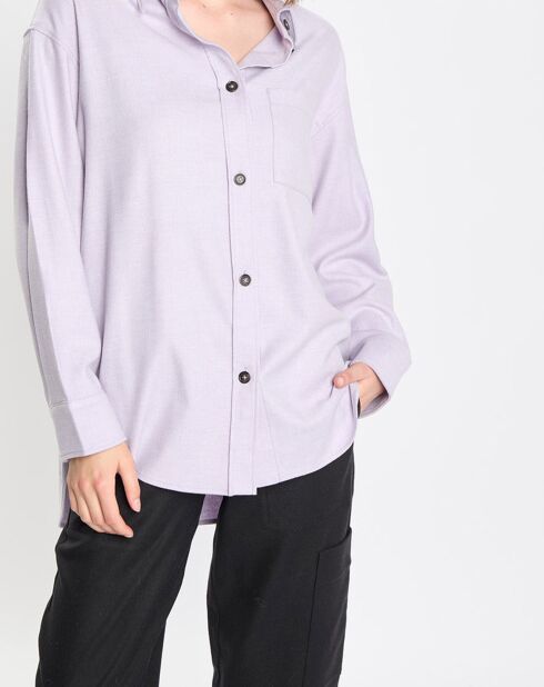 Surchemise en Laine mélangée violet clair