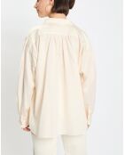 Blouse en Popeline col polo écrue