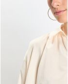Blouse en Popeline col polo écrue