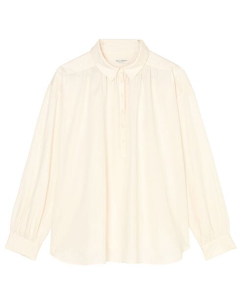 Blouse en Popeline col polo écrue
