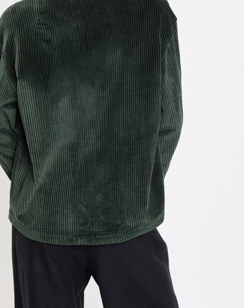 Veste en Velours côtelé 100% Coton Bio vert foncé