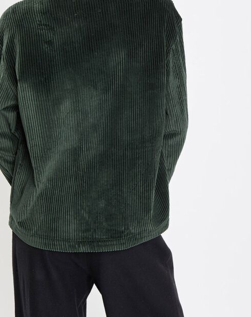 Veste en Velours côtelé 100% Coton Bio vert foncé