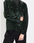 Veste en Velours côtelé 100% Coton Bio vert foncé