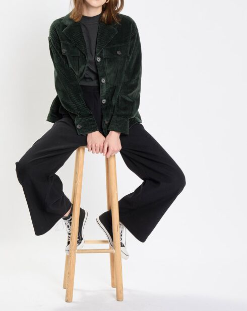 Veste en Velours côtelé 100% Coton Bio vert foncé