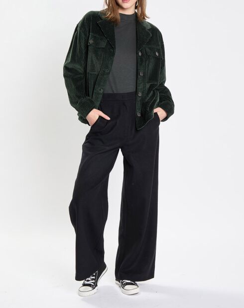 Veste en Velours côtelé 100% Coton Bio vert foncé