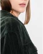 Veste en Velours côtelé 100% Coton Bio vert foncé