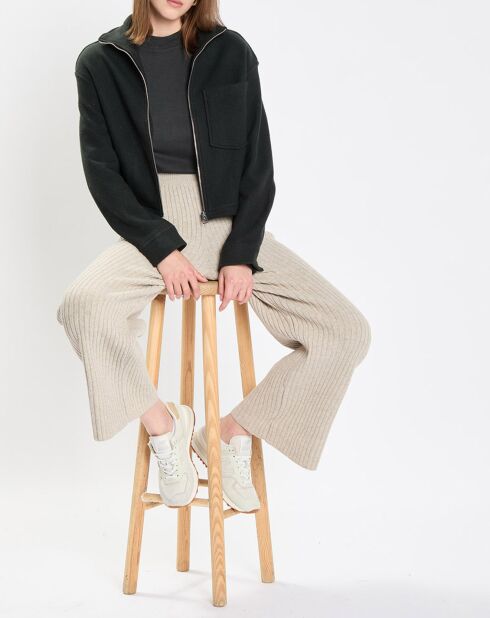 Veste en Laine mélangée vert foncé