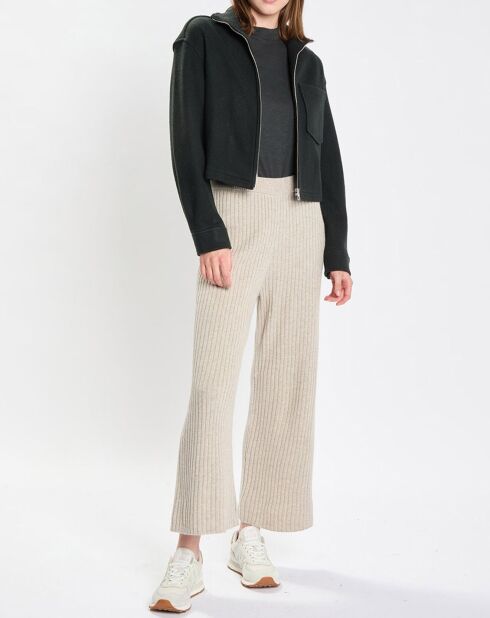 Veste en Laine mélangée vert foncé