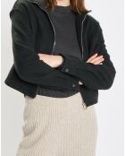 Veste en Laine mélangée vert foncé