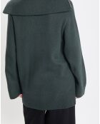 Pull long en Laine mélangé vert foncé
