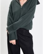 Pull long en Laine mélangé vert foncé