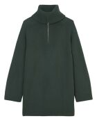 Pull long en Laine mélangé vert foncé