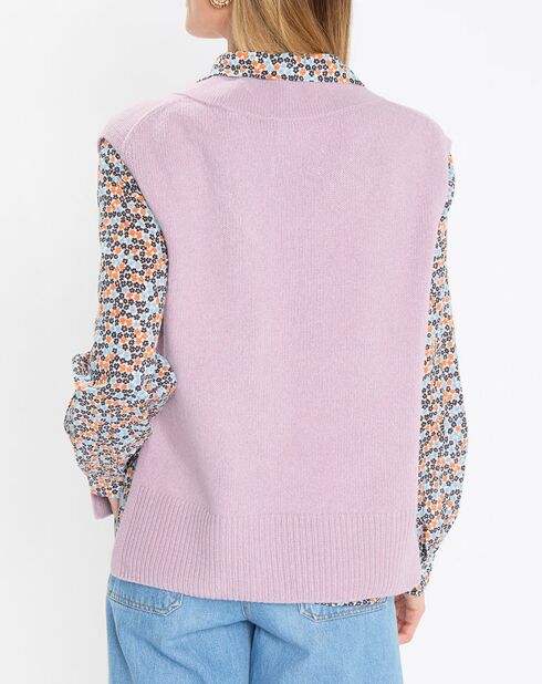 Pull sans manches en Laine mélangée  violet clair