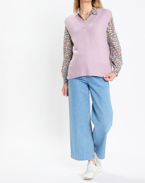 Pull sans manches en Laine mélangée  violet clair