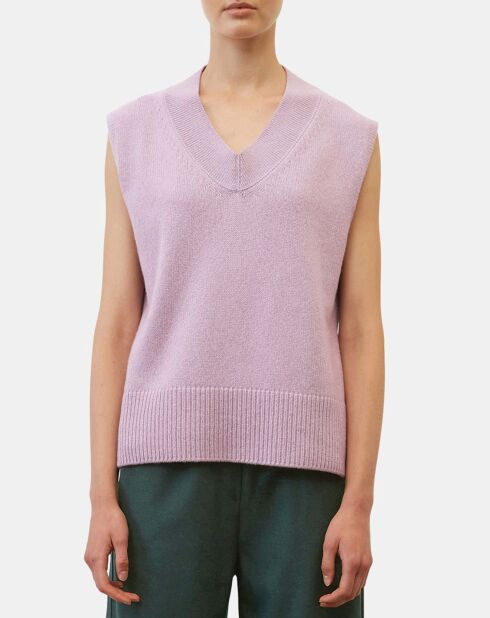 Pull sans manches en Laine mélangée  violet clair