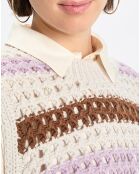 Pull sans manches 100% Laine Tricot multicolore