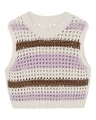 Pull sans manches 100% Laine Tricot multicolore