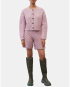 Cardigan en Laine mélangée à torsades rose