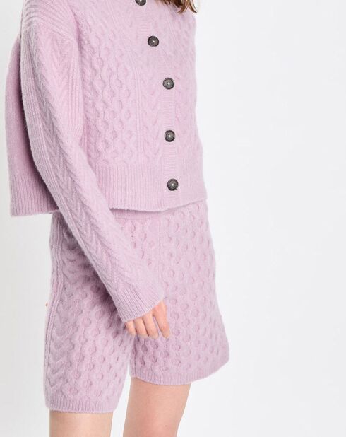 Short en Laine mélangée torsades Campagne violet clair