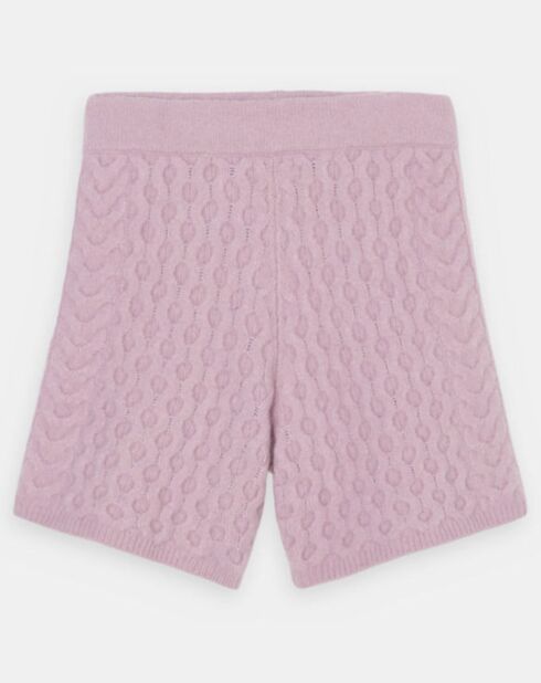 Short en Laine mélangée torsades Campagne violet clair