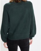 Pull en Laine mélangée manches raglans vert foncé