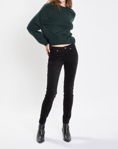 Pull en Laine mélangée manches raglans vert foncé