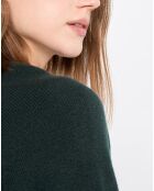 Pull en Laine mélangée manches raglans vert foncé
