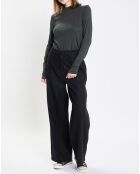 Pantalon large en Laine mélangée noir
