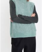 Pull sans manches en Laine & Alpaga mélangés vert