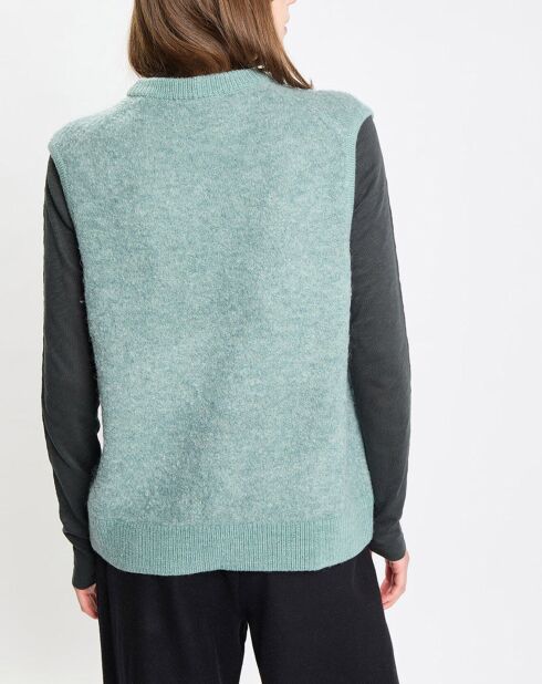 Pull sans manches en Laine & Alpaga mélangés vert