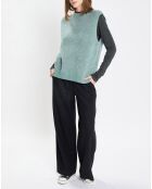 Pull sans manches en Laine & Alpaga mélangés vert